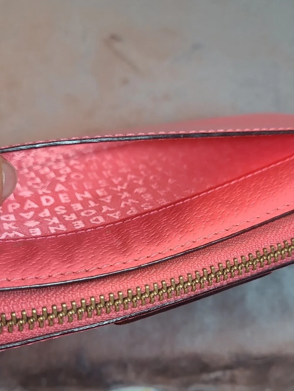 Kate Spade New York Neda From Wellesley Coral Pink Zip-around Leather Wallet